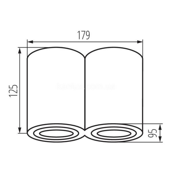 Размеры товара Kanlux 22554 Bord DLP-250-W, габариты