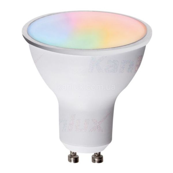 Лампа світлодіодна Kanlux 33643 потужністю 4.7W з серії Smart. Типорозмір — MR16 з цоколем GU10, температура кольору — 2700K-6500K, RGB
