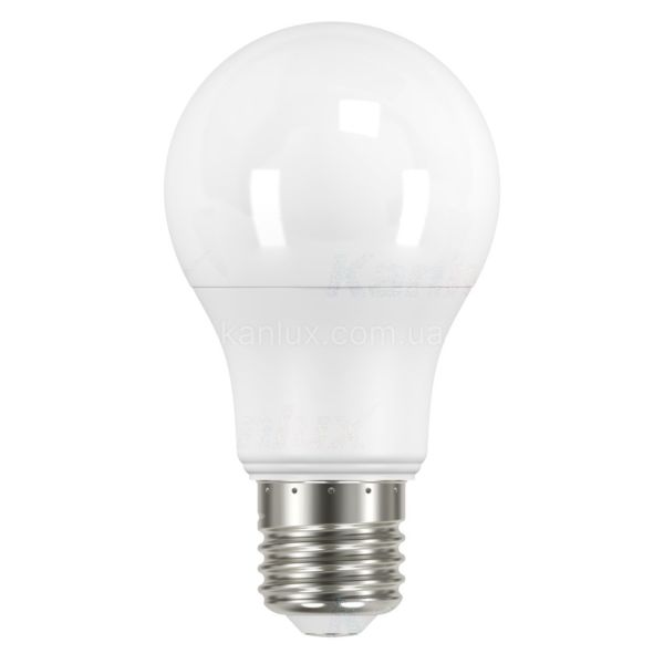 Лампа світлодіодна Kanlux 33713 потужністю 7.2W з серії IQ-LED. Типорозмір — A60 з цоколем E27, температура кольору — 2700K